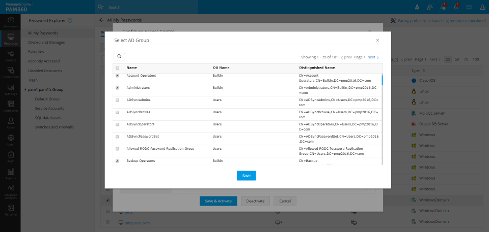 screenshot of ManageEngine PAM360